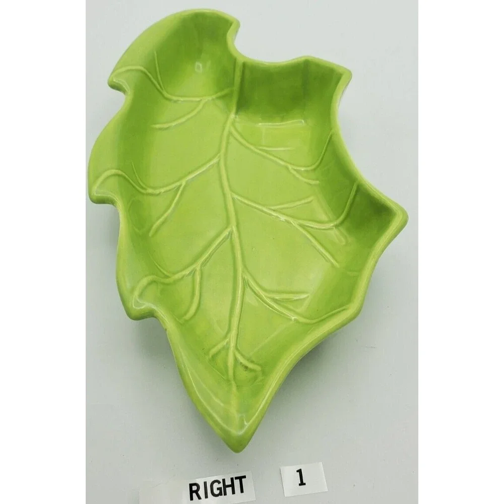 California Pottery NO. 275SP Lazy Susan‎ Piece Right Green Cabbage Leaf Vtg